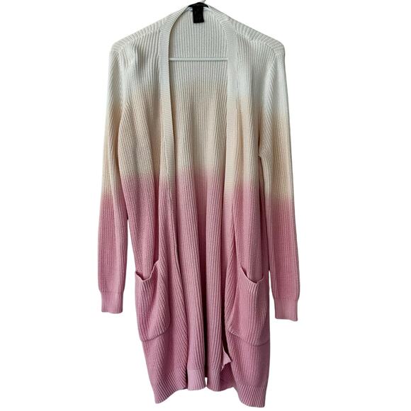 Design 365 Cardigan Sweater ombre long open front knit cardigan - Picture 1 of 12
